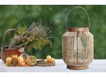 LED Solarleuchte NÄVE "Korbinian", beige (natur), H:30cm Ø:22cm, Leuchten, Schnurbespannung, inkl. Lichtbulb mit LED, warmweißes Licht, H: 30cm
