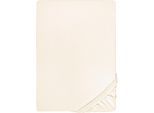 Spannbettlaken BIBERNA "Marc", beige (natur), L:200cm, Jersey, Obermaterial: 100% Baumwolle, Bettlaken, Spannbettlaken, aus Baumwolle, für Matratzen bis 22 cm Höhe, Bettlaken, Spannbetttuch