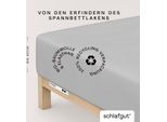 Spannbettlaken SCHLAFGUT "PURE BOXSPRING Bio-Baumwolle mit Elasthan, 170 g/m², Bettlaken", grau (grau light), 1 Stk., Jersey-Elasthan, 90-100x200-220 40cm, Jersey-Elasthan, Obermaterial: 95% Baumwolle, 5% Elasthan, Bettlaken, Spannbettlaken, PREMIUM Boxspringbett Laken bis 40 cm Höhe, dehnbar blickdicht, straff