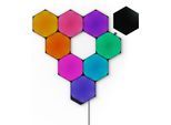 NANOLEAF LED Dekolicht "Nanoleaf Shapes Ultra Black Hexagons Starter Kit - 9PK", Energieeffizienz: G (A-G), schwarz, 9 Stk., Leuchten, Starter Kit - 9 PK, Modulares Stecksystem, Smarte Technologie