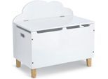 Spielzeugtruhe ZELLER PRESENT "Wolke", weiß, B:60cm H:56cm T:34,5cm, MDF, Massivholz, Aufbewahrungsboxen, Wolkendesign