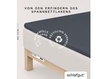 Spannbettlaken SCHLAFGUT "PURE TOPPER Bio-Baumwolle mit Elasthan 170 g/m² für Topper bis 10 cm", grau (grau deep), 1 Stk., Jersey-Elasthan, 140-160x200-220 10cm, Jersey-Elasthan, Obermaterial: 95% Baumwolle, 5% Elasthan, Bettlaken, Spannbettlaken, PREMIUM Laken für Matratzen bis 10 cm Höhe, dehnbar, blickdicht