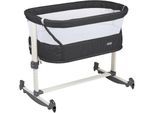 Baby-Reisebett BABYGO "Vivaldi, dunkelgrau", Baby, Gr. Liegefläche B/L: 60cm x 90cm, kein Härtegrad, grau (dunkelgrau), Aluminium, Polyester, Babybetten, mit Schaukelfunktion; auch als Beistellbett verwendbar