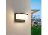 LED Außen-Wandleuchte TRIO LEUCHTEN "NESTOS, Outdoor Wandlampe Hauswand IP54, LED 13W 1300 Lumen 3000 K", grau (anthrazit), B:23cm H:15cm, Leuchten, LED Wandlampe anthrazit, Garten Terrasse Hauswand, mit Bewegungsmelder