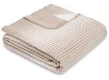 Wohndecke IBENA "Wohndecke Glasgow", beige, B:150cm L:200cm, Baumwolle, Polyacryl, Polyester, Wohndecken, Wohndecke, mit raffinierten Streifen, made in germany