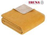 Wohndecke IBENA "Wohndecke Doubleface Dublin", gelb (gelb, natur), B:150cm L:200cm, Baumwolle, Polyacryl, Polyester, Wohndecken, Wohndecke, in trendigen Farben