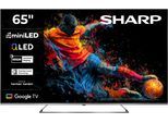 SHARP QLED Mini LED-Fernseher "4T-C65JPx", Energieeffizienz: E (A-G), bunt (silber), 65 ″, Fernseher