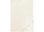 Spannbettlaken "Jersey in Gr. 90x200, 140x200 oder 180x200 cm", beige (natur), L:200cm, Jersey, Obermaterial: 100% Baumwolle, CASTELL - MARKENBETTWÄSCHE, Bettlaken, Spannbettlaken, aus Baumwolle, für Matratzen bis 22 cm Höhe, Bettlaken, Spannbetttuch