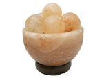 GLOBO LIGHTING Salzkristall-Tischlampe "STONE", beige (naturfarben), 1, Ø 15,2cm H: 19,1cm, 1 Stk., Leuchten, Salzstein, Dekolampe, Dekoleuchte, Salzkristalle
