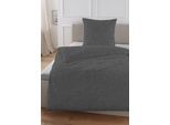 Bettwäsche HECHTER PARIS "0481309", grau (silbergrau), B/L: 135cm x 200cm, 1 Stk., 1 Stk., Musselin, B/L: 80cm x 80cm, 2 Stk., Musselin, Obermaterial: 100% Baumwolle, Bettwäsche, Bettwäsche, gekreppte Optik + Struktur, weich, angenehmes Schlafklima, Sommer