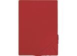 Spannbettlaken "Jersey in Gr. 90x200, 140x200 oder 180x200 cm", rot, L:200cm, Jersey, Obermaterial: 100% Baumwolle, CASTELL - MARKENBETTWÄSCHE, Bettlaken, Spannbettlaken, aus Baumwolle, für Matratzen bis 22 cm Höhe, Bettlaken, Spannbetttuch