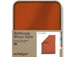 Bettbezug SCHLAFGUT "Woven Satin", rot (rot mid), B:155cm L:220cm, Mako-Satin, Obermaterial: 100% Baumwolle, Bettbezüge, besonders dicht gewebt, Mix & Match: passender Kissenbezug erhältlich