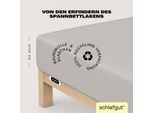 Spannbettlaken SCHLAFGUT "EASY JERSEY ELASTHAN Bettlaken, 170 g/m², 95% Baumwolle, 5% Elasthan", grau (grau light), 1 Stk., Jersey, 180-200x200-220 30cm, Jersey, Obermaterial: 95% Baumwolle, 5% Elasthan, Bettlaken, Spannbettlaken, Spannbettlaken bis 30 cm Höhe, bügelfrei, pflegeleicht, perfekter Sitz