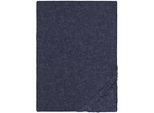 Spannbettlaken BIBERNA "HERMAL Melange Flanell uni, kuschelig weich", blau (marine), L:200cm, Flanell, Obermaterial: 100% Baumwolle, Bettlaken, Spannbettlaken, 100% Baumwolle, weich+warm, Matratzenhöhe bis 22 cm, Made in Germany