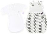 Babyschlafsack TRÄUMELAND "Set Tropfen schwarz", Baby, Gr. 80/86, umlaufender Reißverschluss, schwarz, Obermaterial: 100% Baumwolle, Schlafsäcke