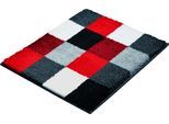 Badematte GRUND "BONA" Gr. 4, rot (rubin), H:20mm, Polyester, Badematten, Badematte, rutschhemmender Rücken, kariert, flauschig, weich