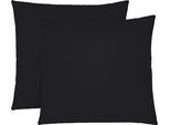Kissenbezug BIBERNA "Michi Feinjersey mit Reißverschluss", schwarz, B:80cm L:80cm, Feinjersey, Obermaterial: 100% Baumwolle, Kissenbezüge, Kissenbezug, verschiedene Größen, Feinjersey Kissenhülle aus 100% Baumwolle