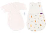Babyschlafsack TRÄUMELAND "3tlg. Set LIEBMICH, Design Dinolino", Baby, Gr. 50/56, bunt, Bezug: 100% Baumwolle. Füllung: 70% Polyester, 30% Lyocell (TENCEL™), Schlafsäcke