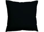 Kissenbezug SCHLAFGUT "Premium Kissenbezug Knitted Jersey (1 St)", schwarz (off, schwarz), B:40cm L:40cm, Jersey, Obermaterial: 95% Baumwolle, 5% Elasthan, Kissenbezüge, Kissenbezug, Ton-in-Ton Reißverschluss, Bio-Baumwolle mit Elasthan, Uni, OEKO Tex