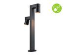 LED Pollerleuchte PAULMANN "Kimu IP44 822mm 2200K 2x7,8W 720lm 230V 70 Anthrazit Aluminium", grau (anthrazit), H:82,2cm T:34,7cm Ø:8cm, Leuchten, LED Pollerleuchte, insektenfreundlich