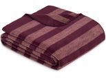 Wohndecke IBENA "Wohndecke s.Oliver", rot (burgundy), B:150cm L:200cm, Baumwolle, Polyacryl, Polyester, Wohndecken, Wohndecke, in zeitlosem Streifen-Look