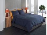 Bettwäsche HECKETT & LANE "Spina", blau (dunkelblau, dunkelblau), B/L: 155cm x 220cm, 1 Stk., 1 Stk., Flanell, B/L: 80cm x 80cm, 2 Stk., Flanell, Obermaterial: 100% Baumwolle, Bettwäsche, Bettwäsche, Fischgrät Muster, 100% Baumwolle ab 135x200 cm.