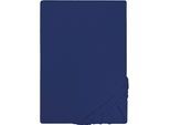 Spannbettlaken "Jersey in Gr. 90x200, 140x200 oder 180x200 cm", blau (royalblau), L:200cm, Jersey, Obermaterial: 100% Baumwolle, CASTELL - MARKENBETTWÄSCHE, Bettlaken, Spannbettlaken, aus Baumwolle, für Matratzen bis 22 cm Höhe, Bettlaken, Spannbetttuch