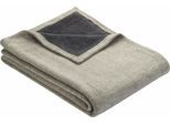 Wohndecke IBENA "Kulturgut", grau (grau, anthrazit), B:150cm L:200cm, Baumwolle, Kunstfaser, Wohndecken, Wohndecke, mit Wendeoptik, Kuscheldecke