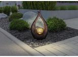 LED Solarleuchte GLOBO LIGHTING "SOLARLEUCHTE KUNSTSTOFF BRONZEFARBEN, 1XLED", braun (bronzefarben), B:13cm H:49,5cm, Leuchten, Crackle-Glas sorgt für lebendige, dekorative Lichtreflexe