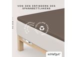 Spannbettlaken SCHLAFGUT "PURE TOPPER Bio-Baumwolle mit Elasthan 170 g/m² für Topper bis 10 cm", beige (sand deep), 1 Stk., Jersey-Elasthan, 180-200x200-220 10cm, Jersey-Elasthan, Obermaterial: 95% Baumwolle, 5% Elasthan, Bettlaken, Spannbettlaken, PREMIUM Laken für Matratzen bis 10 cm Höhe, dehnbar, blickdicht