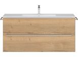 Waschtisch-Set NOBILIA "Levere", braun (eiche sierra nachbildung), B:121cm H:59,1cm T:48,7cm, Kastenmöbel-Sets, in vier Breiten