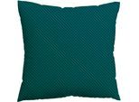 Kissenbezug SCHLAFGUT "Premium Kissenbezug Woven Fade Satin (1 St)", bunt (petrol deep, grün deep), B:80cm L:80cm, Mako-Satin, Obermaterial: 100% Baumwolle, Kissenbezüge, Kissenbezug, Ton-in-Ton Reißverschluss, Fadendichte von 300tc, Streifen, OEKO Tex