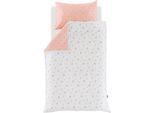 Babybettwäsche TRÄUMELAND, rosa (weiß, rosa, braun), B/L: 140cm x 200cm, 1 Stk., 1 Stk., Jersey, B/L: 90cm x 70cm, 2 Stk., Jersey, Obermaterial: 100% Baumwolle, Bettwäsche