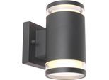 Außen-Wandleuchte GLOBO LIGHTING "ALCALA", schwarz (anthrazit matt), B:10cm H:16,5cm T:13cm, Leuchten, Außenleuchte Aluminium, klar, Licht auf-/abwärts, IP44
