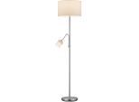 TRIO LEUCHTEN Stehlampe "Hotel", weiß (nickelfarben, weiß), 2, Ø 40cm H: 170cm, Leuchten, mit flexibel einstellbarer Leseleuchte, getrennt schaltbar, Stehlampe