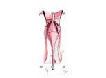 Garderobenleiste QUEENCE "High Heel von hinten", rosa (rosa, weiß), B:50cm H:120cm T:10cm, Acrylglas, Edelstahl, Garderobenhalter, mit 6 Haken, 50 x 120 cm