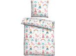Bettwäsche BIBERNA "kleine Prinzessin", weiß, B/L: 135cm x 200cm, 1 Stk., 1 Stk., Feinbiber, B/L: 80cm x 80cm, 2 Stk., Feinbiber, Obermaterial: 100% Baumwolle, Bettwäsche, Bettwäsche, wohlig warm + weich, pflegeleicht, aus 100% Baumwolle, Reißverschluss