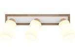 GLOBO LIGHTING Deckenstrahler "ROWENA", weiß (braun), 3, Ø 9,5cm H: 22cm, 1 Stk., Leuchten, Flexibler Strahler, drehbar, Holz & Metall, klassisch modern, Deckenstrahler