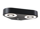 LED Außen-Wandleuchte PAULMANN "Silma IP44 280x176mm 3000K 2x5,5 / 2x0,7W 2x600lm 230V Aluminium", grau (anthrazit), B:28cm H:5cm T:17,6cm, Leuchten, Bewegungsmelder Zweifacher Lichtaustritt IP44