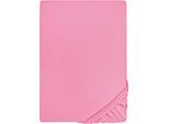Spannbettlaken BIBERNA "Marc", pink, L:200cm, Jersey, Obermaterial: 100% Baumwolle, Bettlaken, Spannbettlaken, aus Baumwolle, für Matratzen bis 22 cm Höhe, Bettlaken, Spannbetttuch