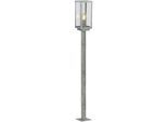 LED Außen-Stehlampe SEARCHLIGHT "Box II Außenleuchte - Silber und Klarglas", silber (silberfarben, klar), B:11cm H:90cm L:11cm, Leuchten