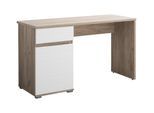 Schreibtisch HOME AFFAIRE "Elan", grau (grau eiche, opaque weiß hg), B:130cm H:75,5cm T:50cm, Tische, Schreibtisch, Breite 130 cm, Front in Rillenoptik, grifflos, ABS-Schutzkanten