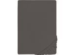 Spannbettlaken BIBERNA "Conny", grau (dunkelgrau), 1 Stk., Jersey-Elasthan, 180-200x200-220 40cm, Jersey-Elasthan, Obermaterial: 95% Baumwolle, 5% Elasthan, Bettlaken, Spannbettlaken, hochwertiges Jersey-Elasthan geeignet für Wasser- und Boxspringbetten