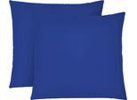 Kissenbezug BIBERNA "Michi Feinjersey mit Reißverschluss", blau (saphir), B:80cm L:80cm, Feinjersey, Obermaterial: 100% Baumwolle, Kissenbezüge, Kissenbezug, verschiedene Größen, Feinjersey Kissenhülle aus 100% Baumwolle