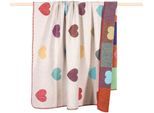 Wohndecke PAD "HONEY", gelb (honey), B:150cm L:200cm, Mischgewebe, Wohndecken, Wohndecke, Made in Europe, Wendefunktion, Patchwork Design, Motiv Herzen, 150x200