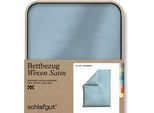 Bettbezug SCHLAFGUT "Woven Satin", blau (blau light), L:200cm, Mako-Satin, Obermaterial: 100% Baumwolle, Bettbezüge, besonders dicht gewebt, Mix & Match: passender Kissenbezug erhältlich