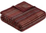 Wohndecke IBENA "Jacquard Decke Malang", rot (rot, grau), B:150cm L:200cm, Mischgewebe, Wohndecken, Wohndecke, mit filigranen Streifen, made in Europe