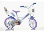 Kinderfahrrad DINO BIKES "12" Snowqueen Kinderfahrrad Mädchen stabiler Stahl-Rahmen Stützräder" Gr. 21, weiß, Fahrräder, Kinder, 21cm, 12 Zoll (30,48cm), mit Stützrädern, Korb und Puppensitz