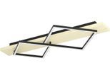 EGLO LED Deckenleuchte "BOYAL Deckenlampe - Stahl, Holz - LED;LED - 1X13W;1X15W - IP20", schwarz, braun, 2, H: 9cm, 1 Stk., Leuchten, Wohzimmerlampe, Esszimmerlampe, Flur, Schlafzimmer, L78 x B40,5 x H9cm, LED Deckenleuchte
