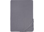 Spannbettlaken BIBERNA "Pepe", grau (silbergrau), L:200cm, Frottee, Obermaterial: 80% Baumwolle, 20% Polyester, Bettlaken, Spannbettlaken, weicher Frottee-Stretch